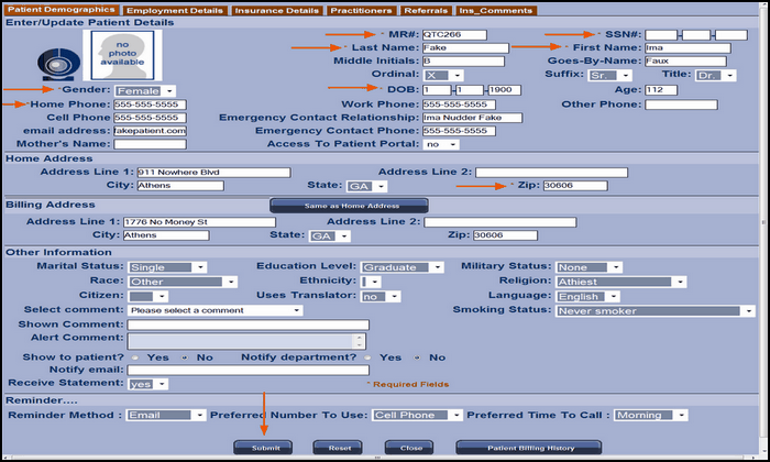 00044 patient info required