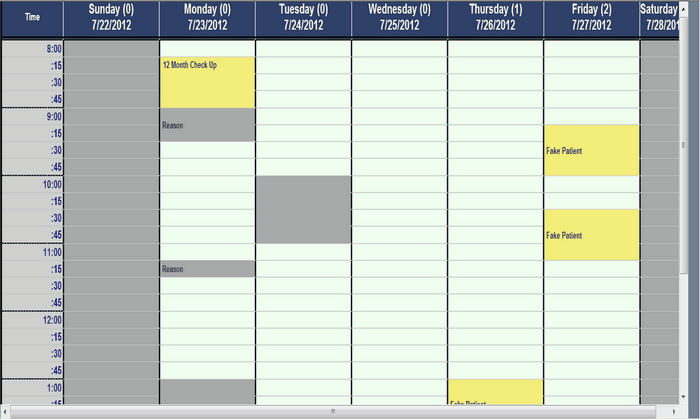 00088 weekly schedule