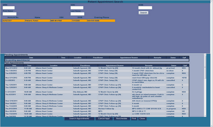 00144 patient appt history