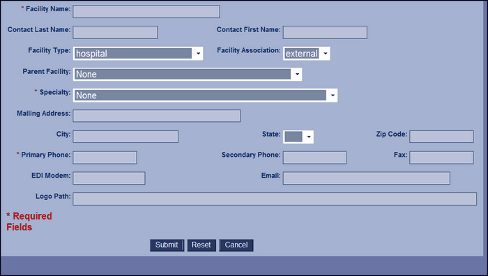 00336 new facility screen